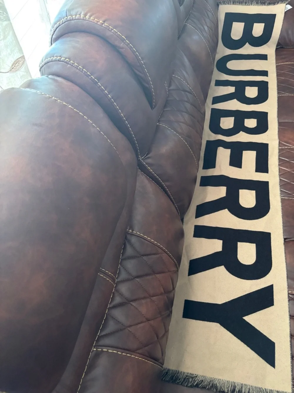 Burberry Beige and Black Logo Scarf Wrap - Picture 10 of 10